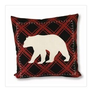 NWT VIRAH BELLA Throw Accent Pillow Bear Lodge 18 x 18 Cabin Mountain Rustic
